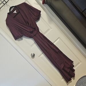 Ruffled Wrap Midi Dress